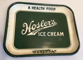 Antique Vintage Hosler’s Ice Cream Tray Albany Ny Painted Green & White