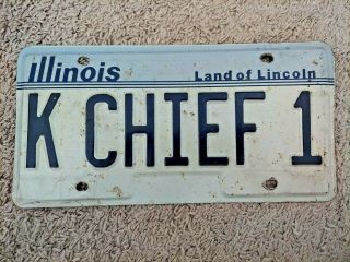 License Plate Illinois Land Of Lincoln - Personalized K Chief 1