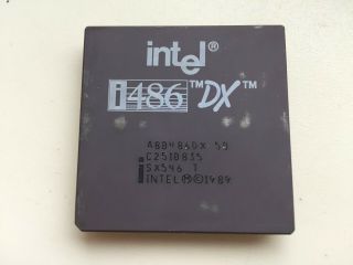 Intel A80486dx - 50 Sx546 T,  486dx - 50,  Vintage Cpu,  Gold,  Top