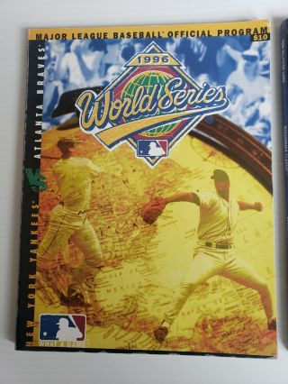 Official 1996 World Series Baseball Program York Yankees Atlanta Braves.