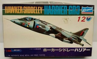 Vtg Crown Hawker Siddeley Harrier Gr3 British Military Aircraft Model Kit 1/144