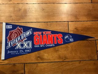 1986 York Giants Bowl Xxi Champions Nfc Champs Full Size Pennant