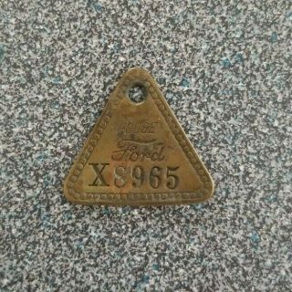 Vintage Tool Check Brass Tag: Ford Rouge Dearborn Automobile Factory X8965