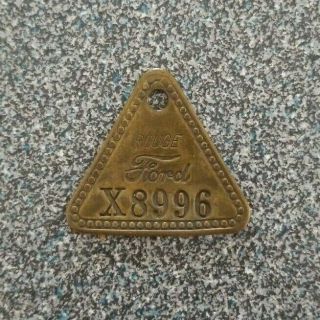 Vintage Tool Check Brass Tag: Ford Rouge Dearborn Automobile Factory X8996