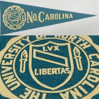 Vintage Unc North Carolina Tarheels Tar Heels University Mini Pennant 3.  5x9.  75 L