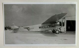 B&w 3x5 Photo Pan American Airways Pan Am Paa Fokker F10 Airplane Vintage Plane