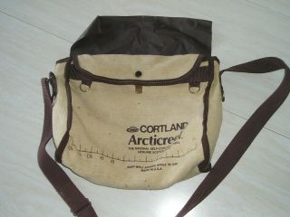Vintage Cortland Arcticreel Canvas Fishing Creel Bag W/shoulder Strap