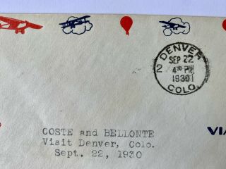 French aviators Coste Bellonte Goodwill Tour cover Denver CO Sep 22 1930 3