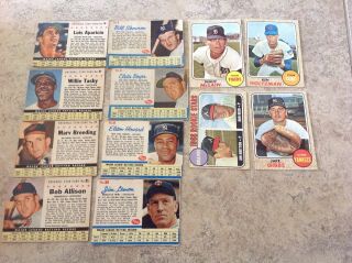 (24) Vintage (8) 1961 - 62 Post Cereal & (16) 1968 Topps Rookies,  Team,  Stars,  Yankees