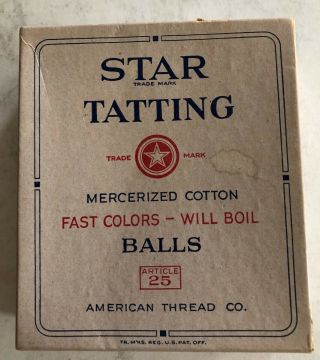 Vintage Star Tatting Box With 11 Balls
