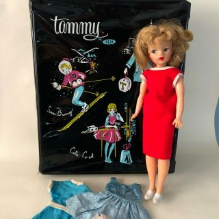 Vintage Ideal Toy Corp Tammy Doll Bs - 12 2 With Case & Clothes