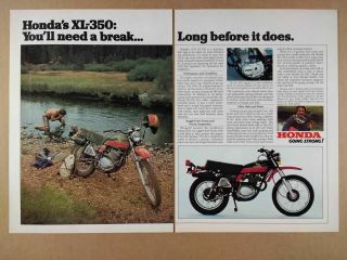 1978 Honda Xl - 350 Xl350 Motorcycle Vintage Print Ad