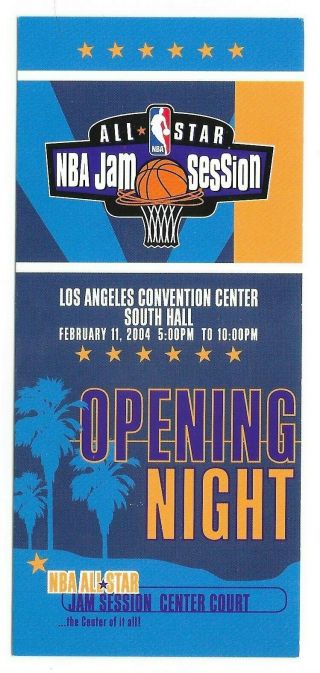2004 All - Star Nba Jam Session Ticket Los Angeles Nelly Lebron James Wade Bosh