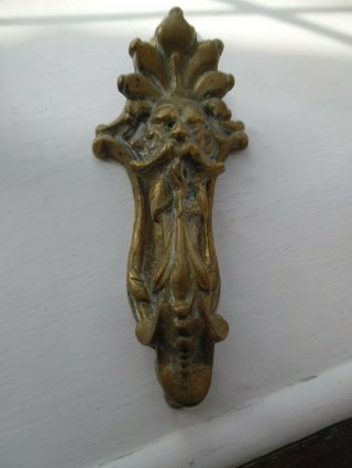 Antique Green Man/mythical Gothic Brass Door Knocker