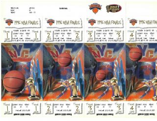 1996 Nba Finals Ticket Sheet Of 4 Uncut - York Knicks - Madison Square Garden Nm