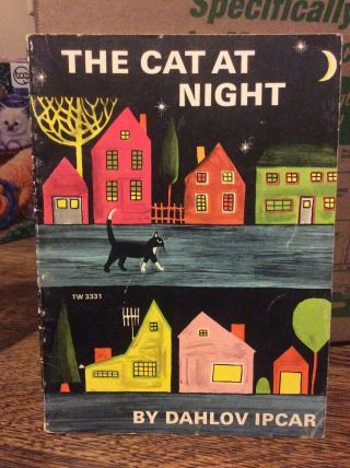 1969 The Cat At Night Dahlov Ipcar Vintage Pb Book Scholastic 1st Printing 1975