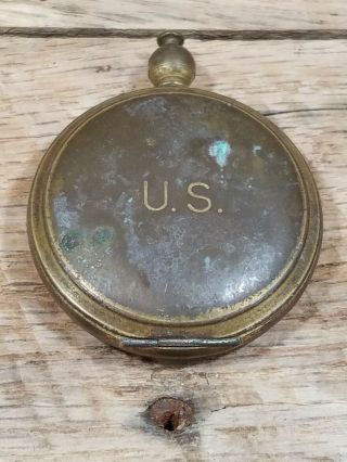 Vintage Us Military Pocket Watch Or Compass Cases In Fair Shape Case Only