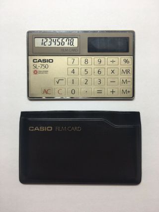 Vintage Casio Sl - 750 Film Card Calculator (japan, ) Fast
