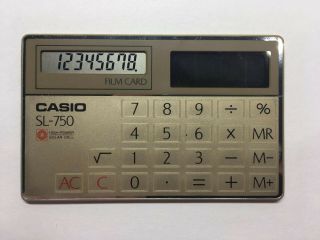 Vintage CASIO SL - 750 Film Card Calculator (Japan, ) FAST 2