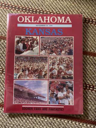 1990 Oklahoma Sooners Kansas Jayhawks Football Program Ou Norman Lawrence