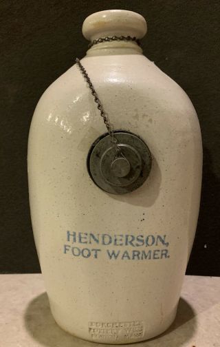 Vintage Antique Patented 1912 Henderson Foot Warmer Crock Dorchester Pottery