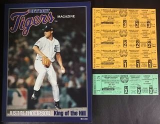 Detroit Tigers 1997 Program All - Star Thompson Four 1972 Alcs Tigers A’s Tickets