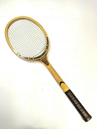 Vintage Bancroft Tennis Racquet Forest Hills Leather Handle 4.  5 " Grip Size Euc
