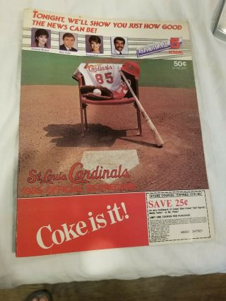 1985 St Louis Cardinals Vs Philadelphia Phillies Official Scorecard