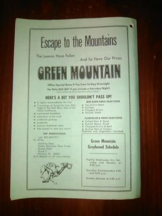 Green mountain Dog Track - Greyhound Racing Program - 11 - 28 - 1976 3