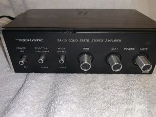 Vintage Realistic Solid State Stereo Amplifier Sa - 10 Model 31 - 1982b 1980s Hifi