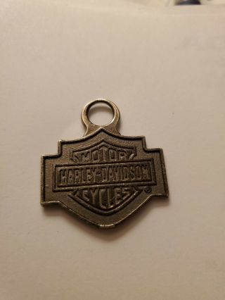 Harley Davidson Motorcycle Silver Pendant Necklace Tag Charm Sign Zipper Pull