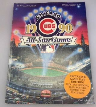1990 Mlb All Star Game Program Wrigley Field Chicago Cubs Game Day Edition