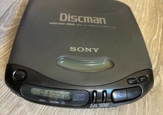 Vintage Sony Discman Mega Bass Cd Compact Disc Player D - 141 Black