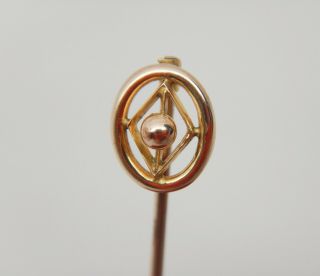 Antique Victorian 9ct Gold And Coral Stick Pin