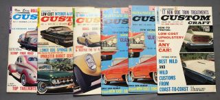 Vintage 1962 Custom Craft Magazines (6) Great Cond Hot Rods Customs Drag Racing