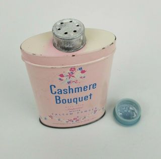 Vintage Cashmere Bouquet Talcum Powder Colgate - Palmolive Art Deco Tin 4 " H
