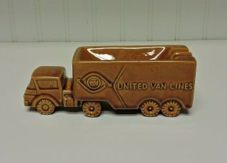 Collectible Vintage United Van Lines Trucking Company Ceramic Desk Ashtray