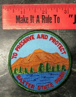 Vintage Embroidered Patch To Preserve And Protect Baxter State Park Nature