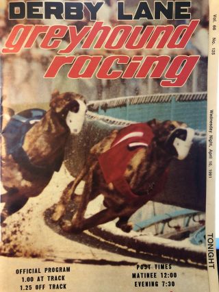 1991 Derby Lane Greyhound Program