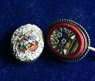 Antique Early Victorian Micro Mosaic Mounts Rare Collectable 1850s