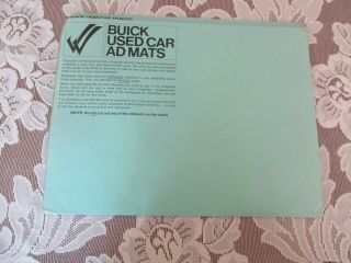 0802x 1967 Buick Car Advertising Mats Brochure For Dealer Use Only