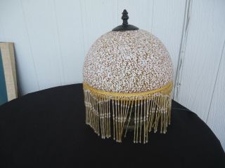 antique style lamp shade with glass tassels 24.  5cm yellow gold 3