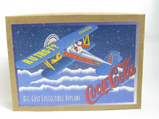 Ertl Coca - Cola Die - Cast Metal Biplane With Polar Bears F601 Vintage Collectible