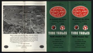 Spokane,  Portland And Seattle Railway 7/15/56 Time Tables