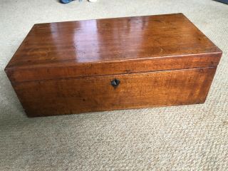 Antique Victorian Mahogany & Campaign Writing Box Slope With Drawer