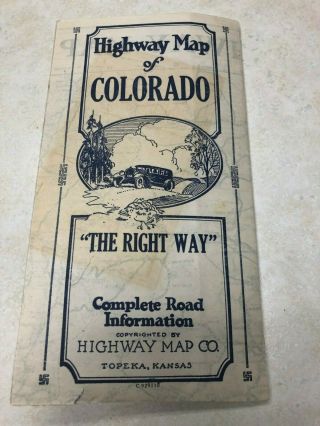 Pre Ww2 Colorado Highway Map
