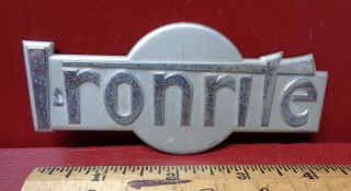 Vintage Ironrite Name Plate Emblem Steampunk