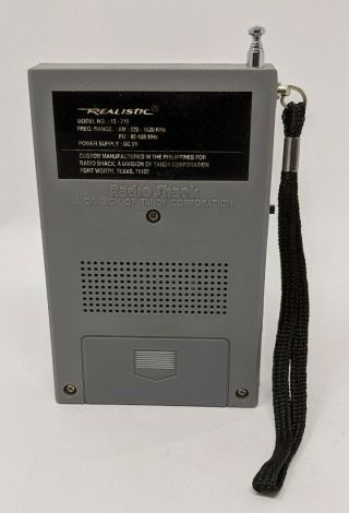 Realistic Model 12 - 719 AM/FM Transistor Radio Vintage Radio Shack 3