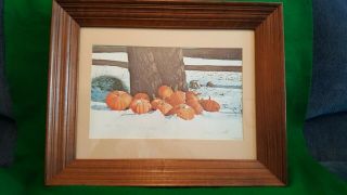 Rare Bob Timberlake " Pumpkins In The Snow " Print 1977