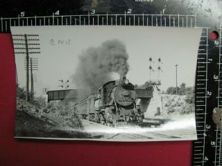 Central Railroad Of Jersey Locomotive 778 W/ Train Photo Westfield Nj 1947
